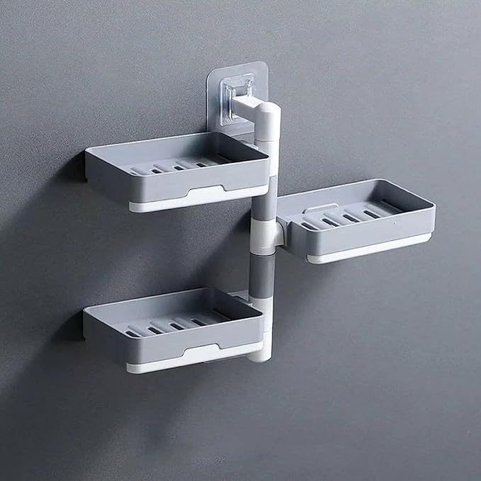 Self-Draining Wall-Mounted Shower Soap Dish Holder